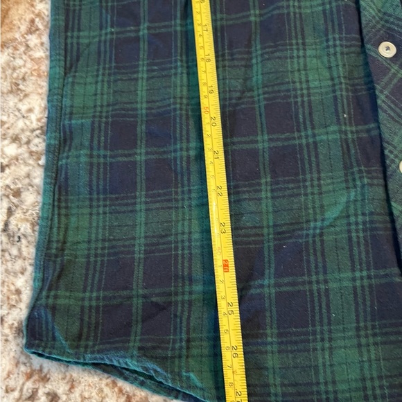 S NEW Design in Italy Flannel Shirt Mens Green Blue Plaid Pockets Long Sleeve - Picture 5 of 10